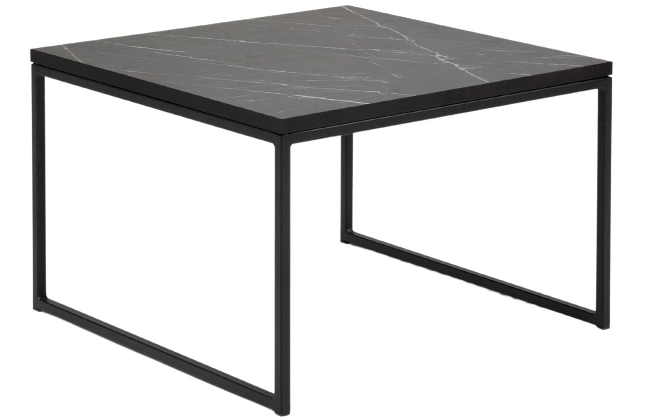 Černý mramorový konferenční stolek MICADONI VELD 50 x 50 cm Micadoni