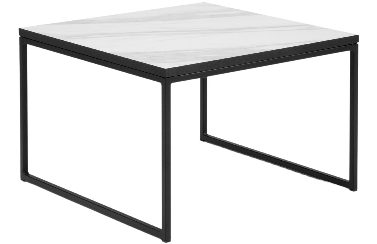 Bílý mramorový konferenční stolek MICADONI VELD 60 x 60 cm Micadoni