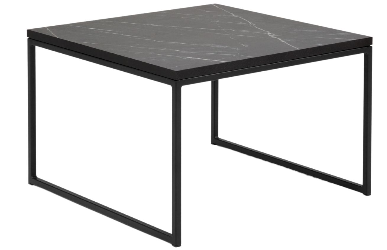 Černý mramorový konferenční stolek MICADONI VELD 60 x 60 cm Micadoni