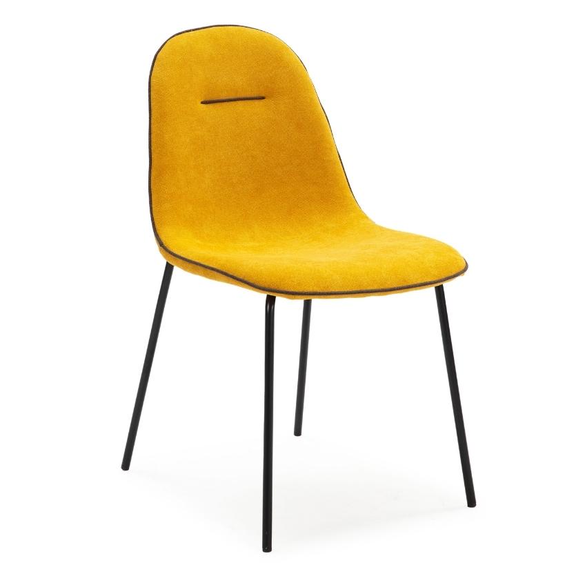Hořčicově žlutá látková jídelní židle Marckeric Nene Marckeric