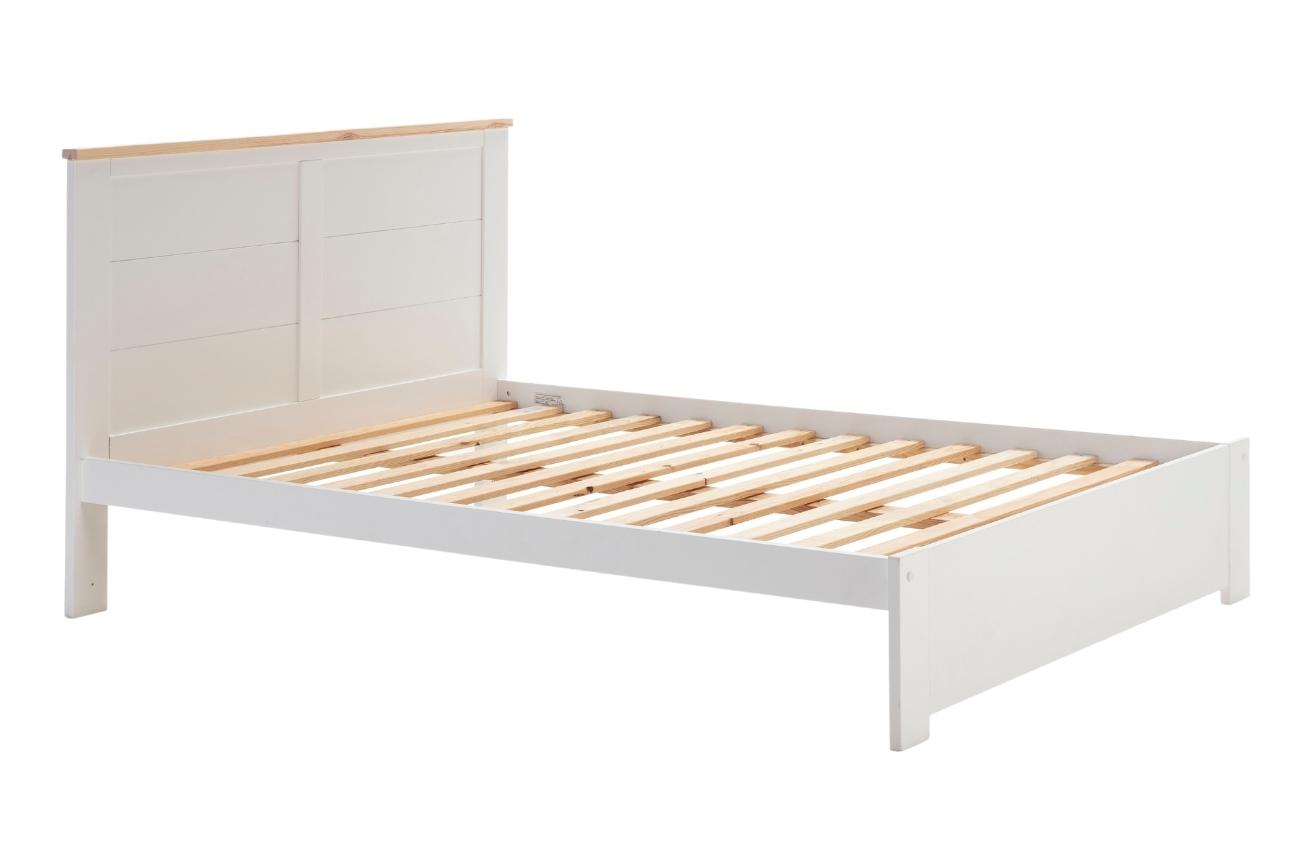 Bílá borovicová dvoulůžková postel Marckeric Akira 160 x 200 cm Marckeric