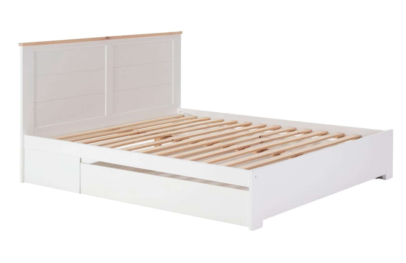 Bílá borovicová dvoulůžková postel Marckeric Gabi 160 x 200 cm Marckeric