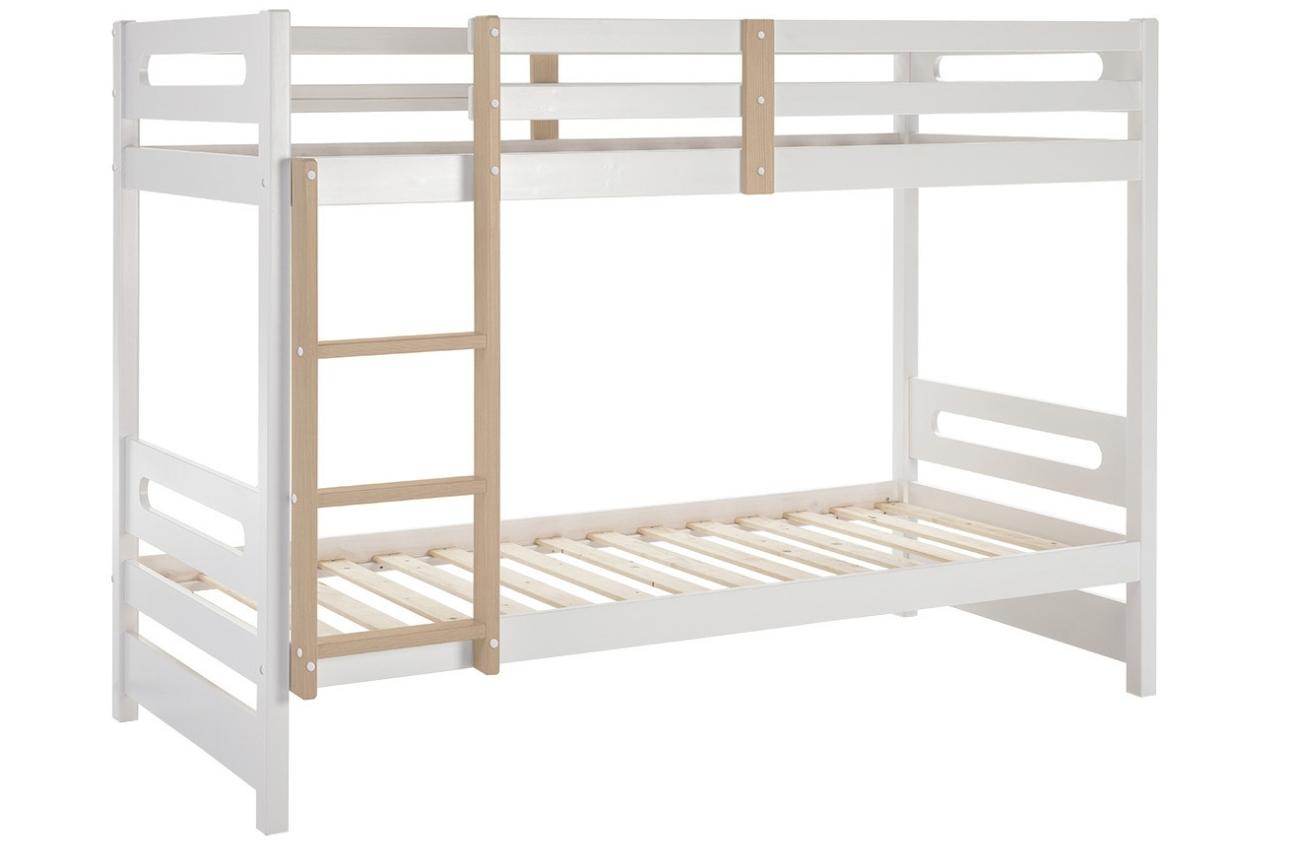 Bílá lakovaná dětská patrová postel Marckeric Sami 90 x 190 cm Marckeric