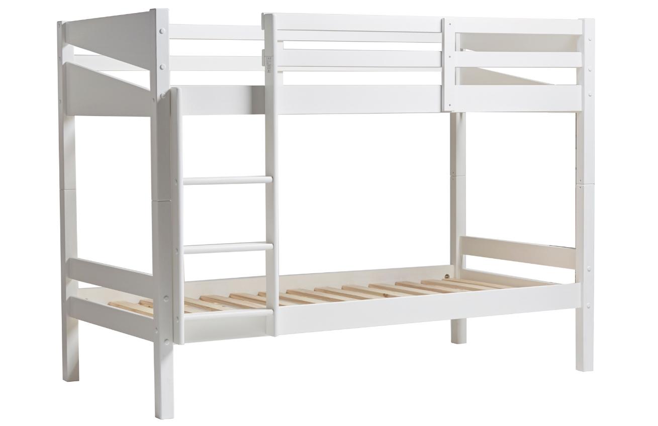 Bílá lakovaná dětská patrová postel Marckeric Torino 90 x 190 cm Marckeric