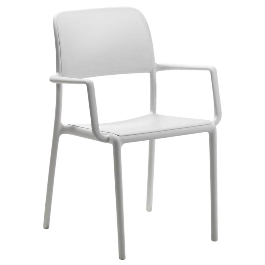 Nardi Bílá plastová zahradní židle Riva s područkami Nardi