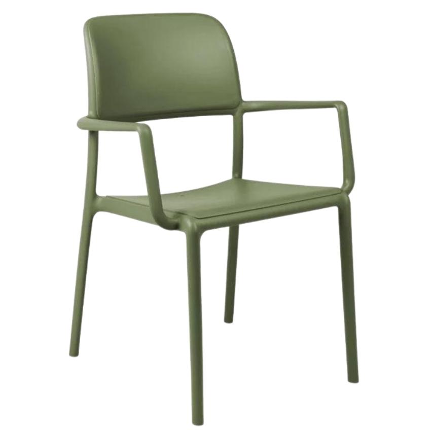 Nardi Zelená plastová zahradní židle Riva s područkami Nardi