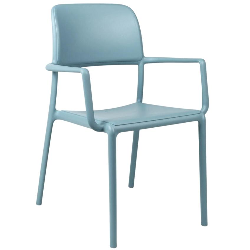 Nardi Modrá plastová zahradní židle Riva s područkami Nardi