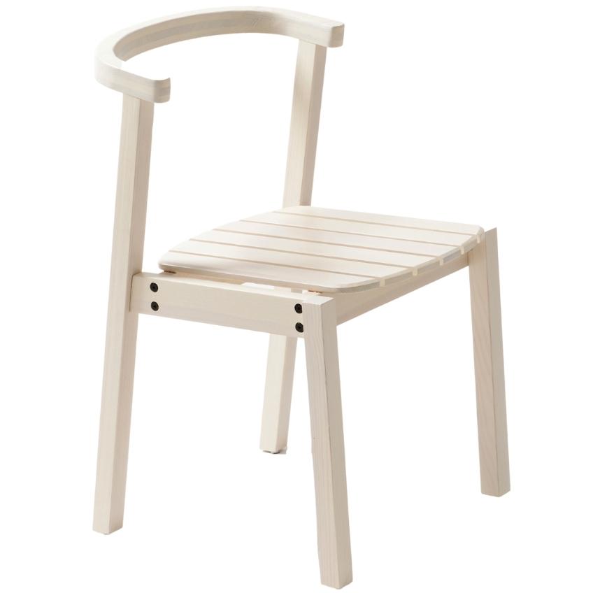 Bílá jasanová zahradní židle Poom Arc Poom