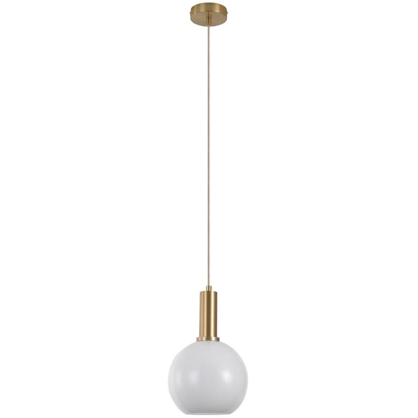 Nordic Living Bílo zlatá skleněná závěsná stolní lampa Tabea 20 cm Nordic Living