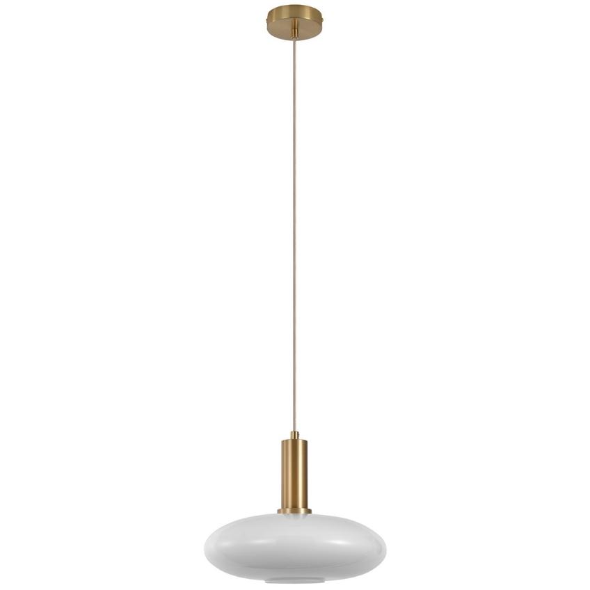 Nordic Living Bílo zlatá skleněná závěsná stolní lampa Tabea 28 cm Nordic Living