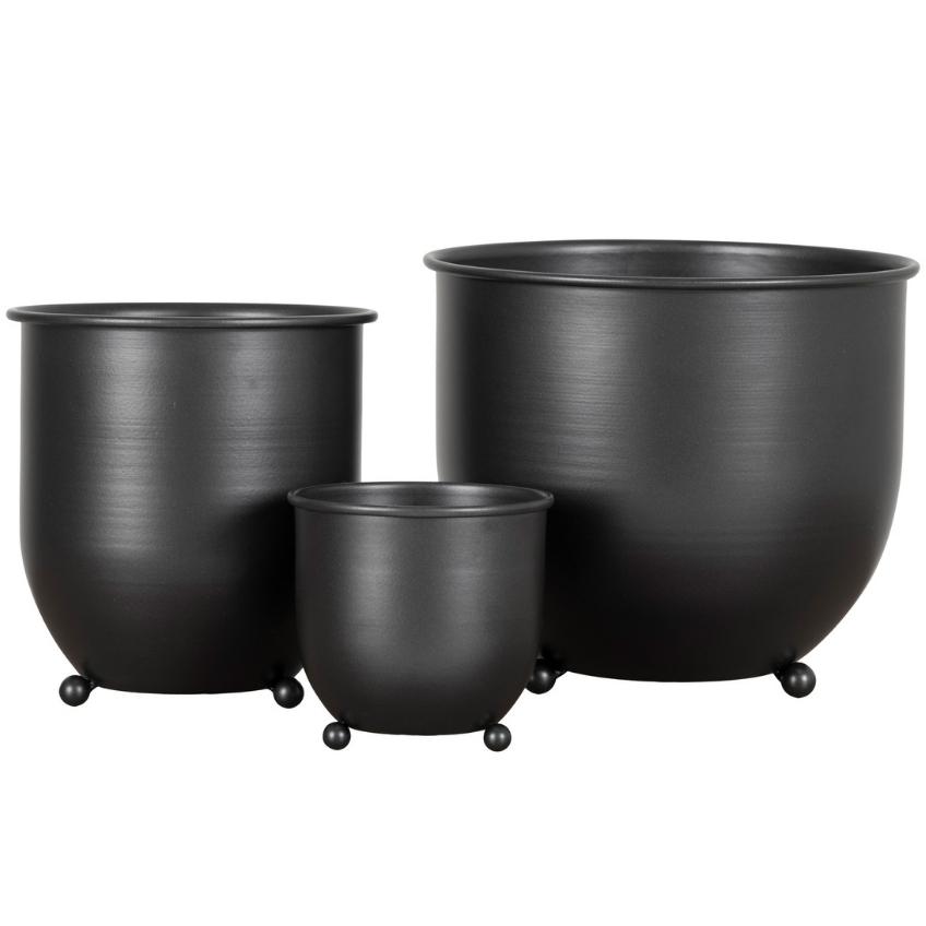 Nordic Living Set tří kovových květináčů Noam 11/16/22 cm Nordic Living
