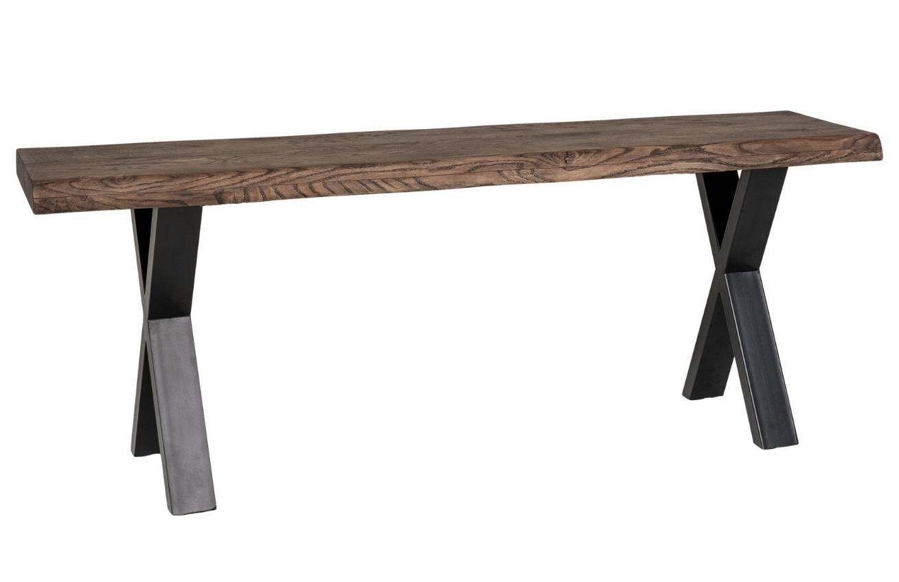 Nordic Living Tmavě hnědá dubová lavice Tolon 120 cm Nordic Living