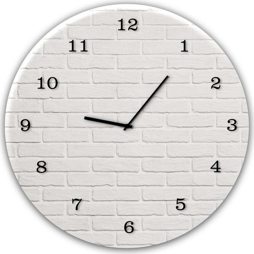 Nástěnné hodiny Styler Glassclock White Brick
