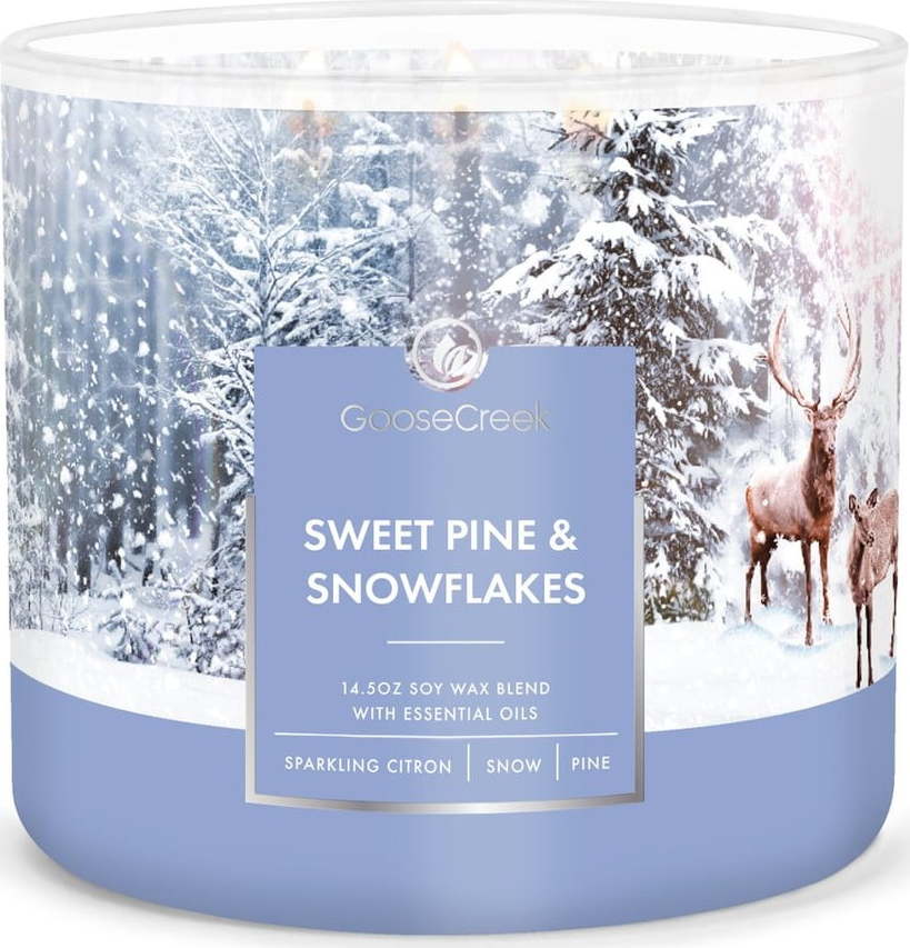 Vonná svíčka Goose Creek Sweet Pine & Snowflakes