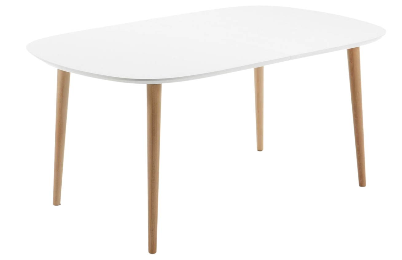 Bílý lakovaný rozkládací jídelní stůl Kave Home Oqui 160/260 x 100 cm Kave Home