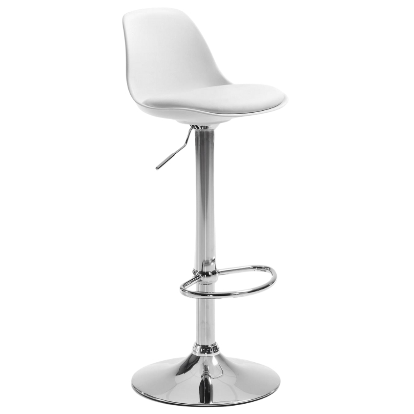 Bílá koženková barová židle Kave Home Orlando 60-82 cm Kave Home