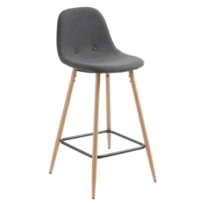 Tmavě šedá látková barová židle Kave Home Nolite 65 cm Kave Home