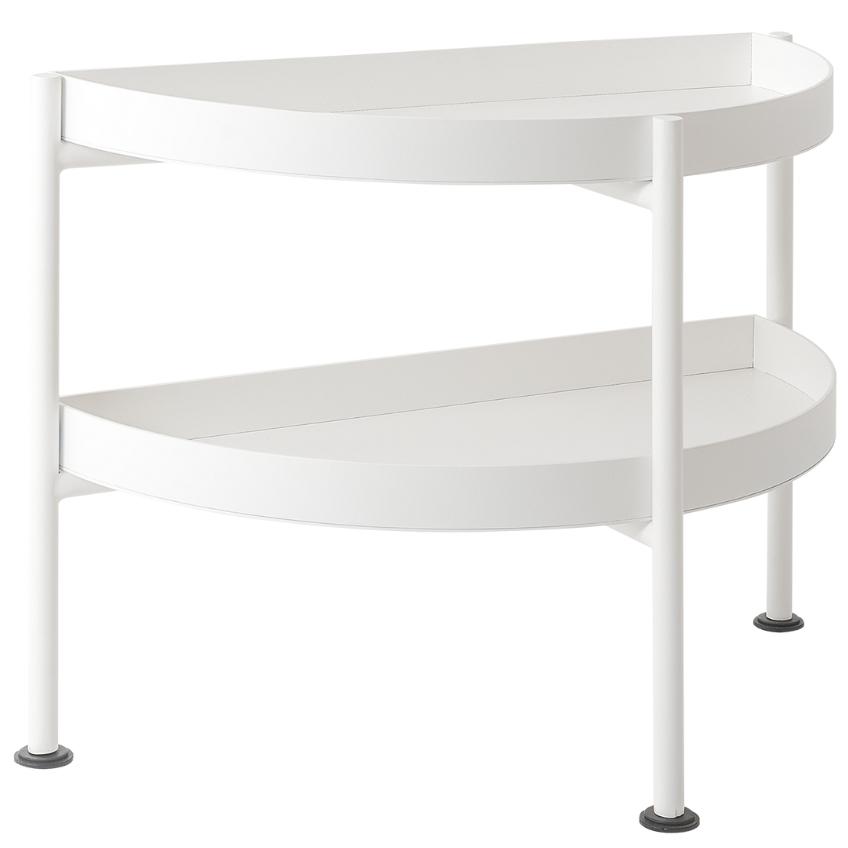 Nordic Design Bílý kovový odkládací stolek Nollan Half 60 x 20 cm Nordic Design