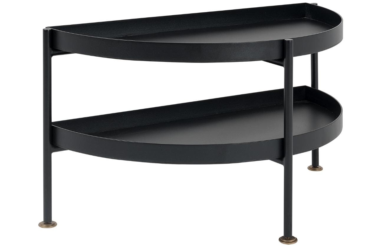 Nordic Design Černý kovový odkládací stolek Nollan Half 80 x 20 cm Nordic Design