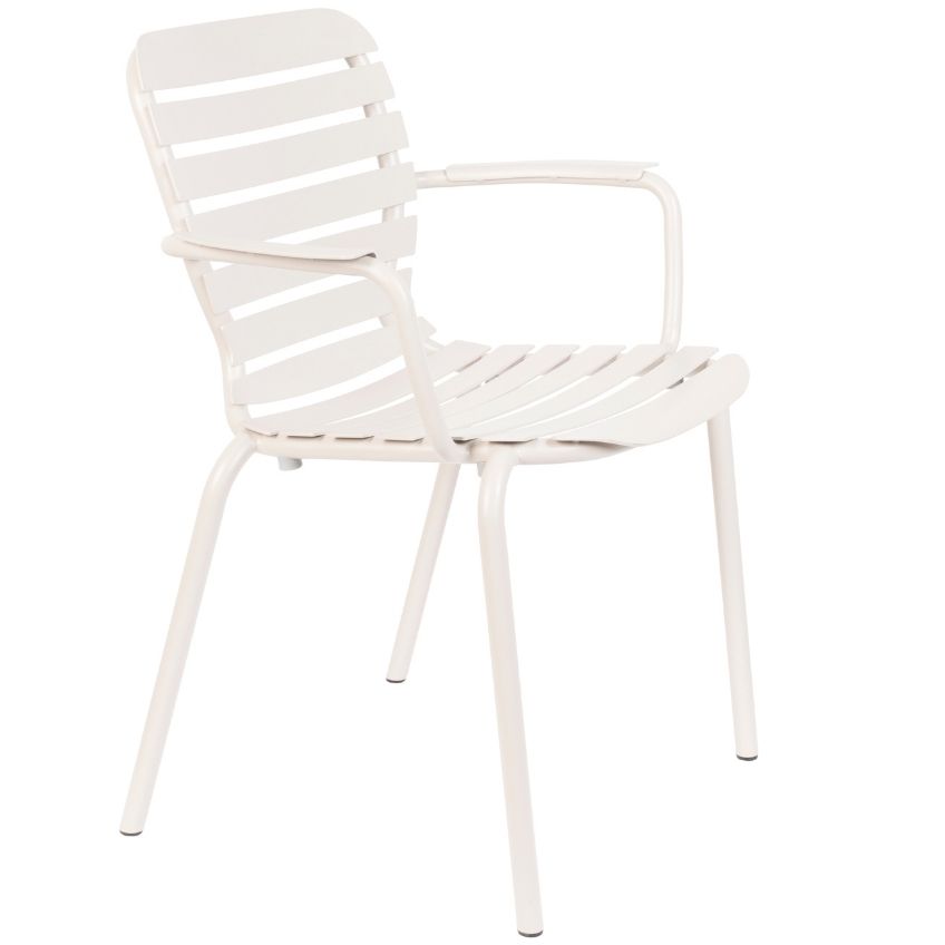 Bílá kovová zahradní židle ZUIVER VONDEL s područkami Zuiver