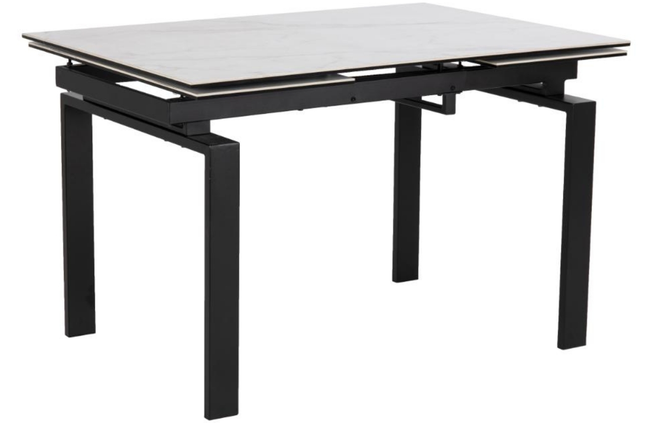 Scandi Bílý mramorový jídelní stůl Maddo 200 x 85 cm Scandi