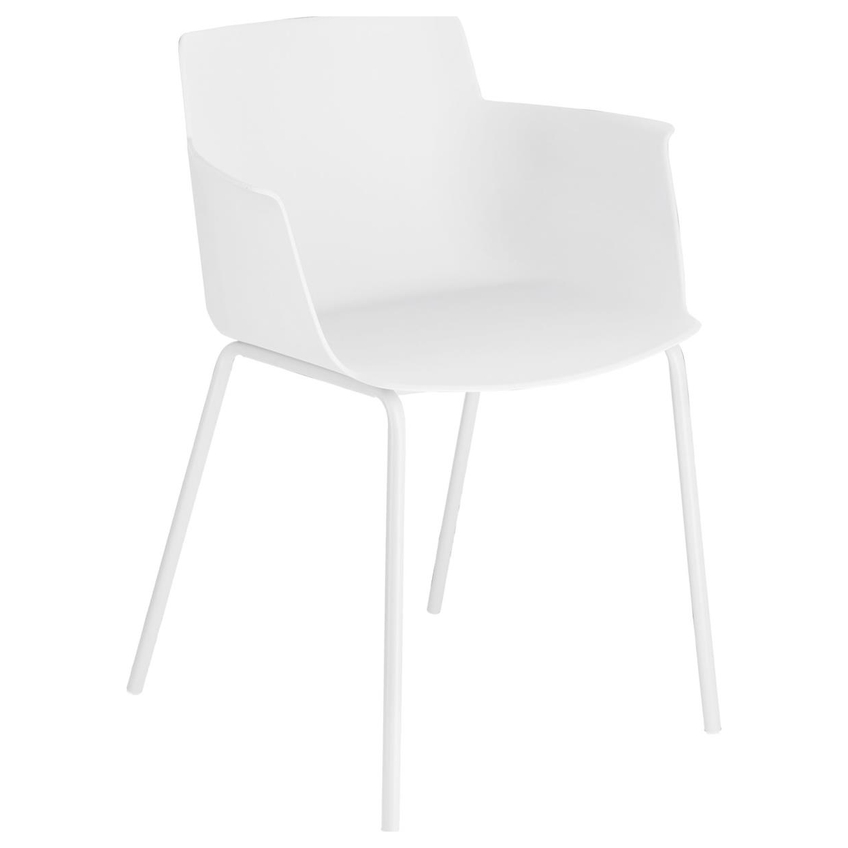 Bílá plastová jídelní židle Kave Home Hannia s područkami Kave Home