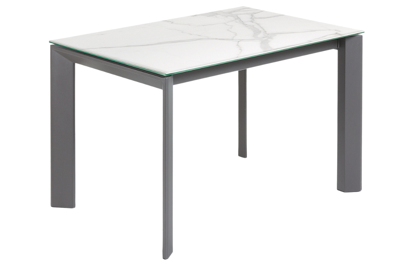 Bílý skleněný rozkládací jídelní stůl Kave Home Axis I. 120/180 x 80 cm Kave Home