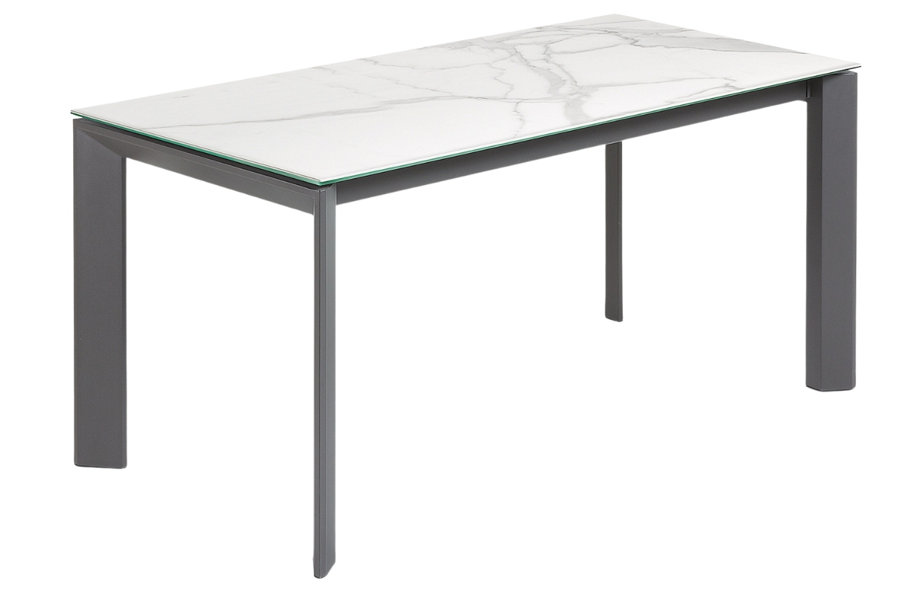 Bílý skleněný rozkládací jídelní stůl Kave Home Axis I. 160/220 x 90 cm Kave Home