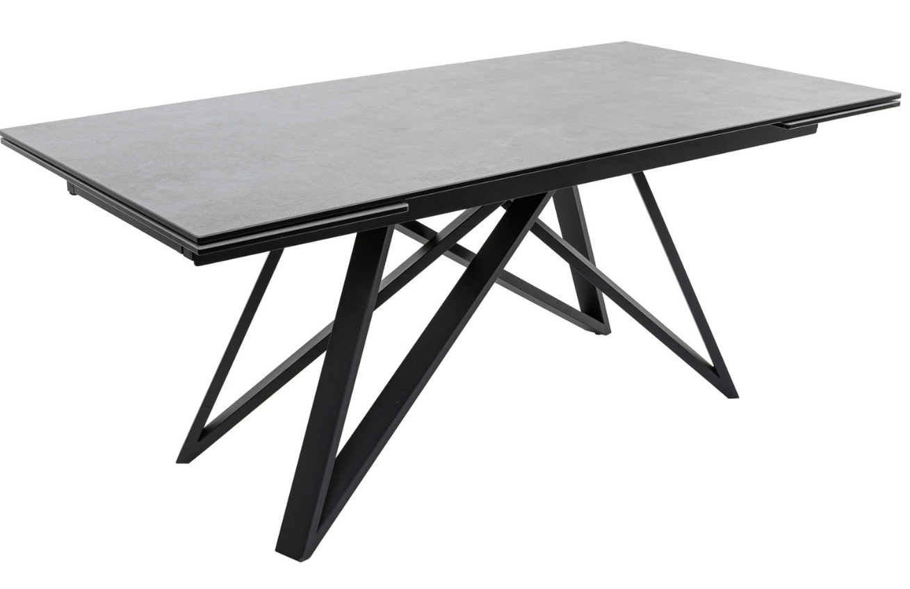 Moebel Living Šedý keramický rozkládací jídelní stůl Marbor 180 - 260 x 90 cm imitace betonu Moebel Living