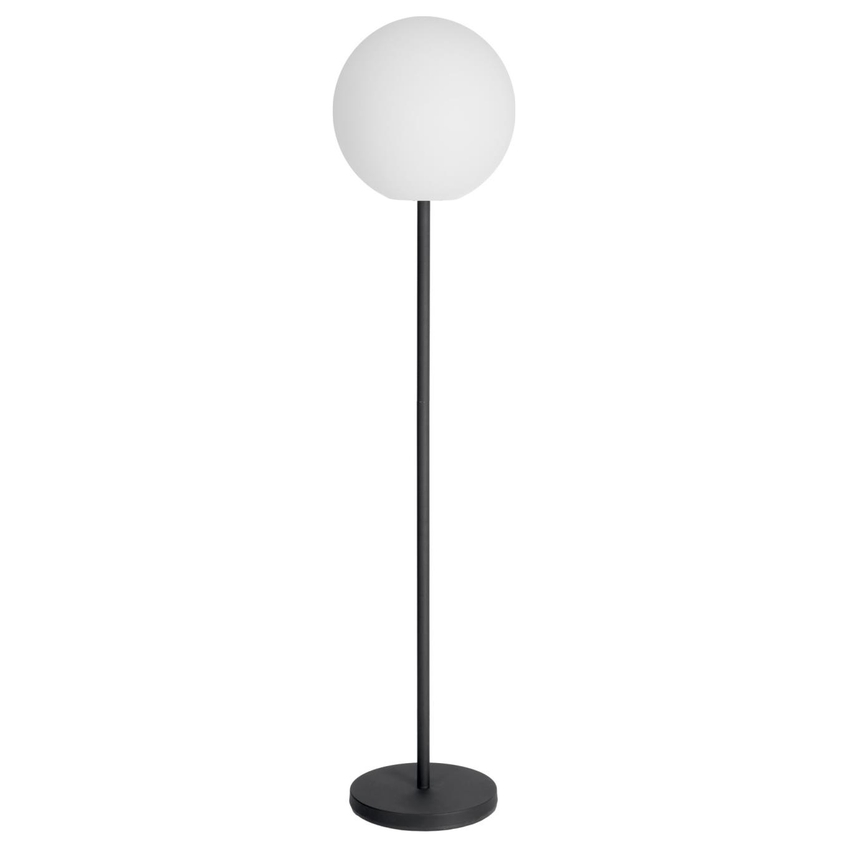 Bílá plastová stojací LED lampa Kave Home Dinesh 155 cm s černou podnoží Kave Home