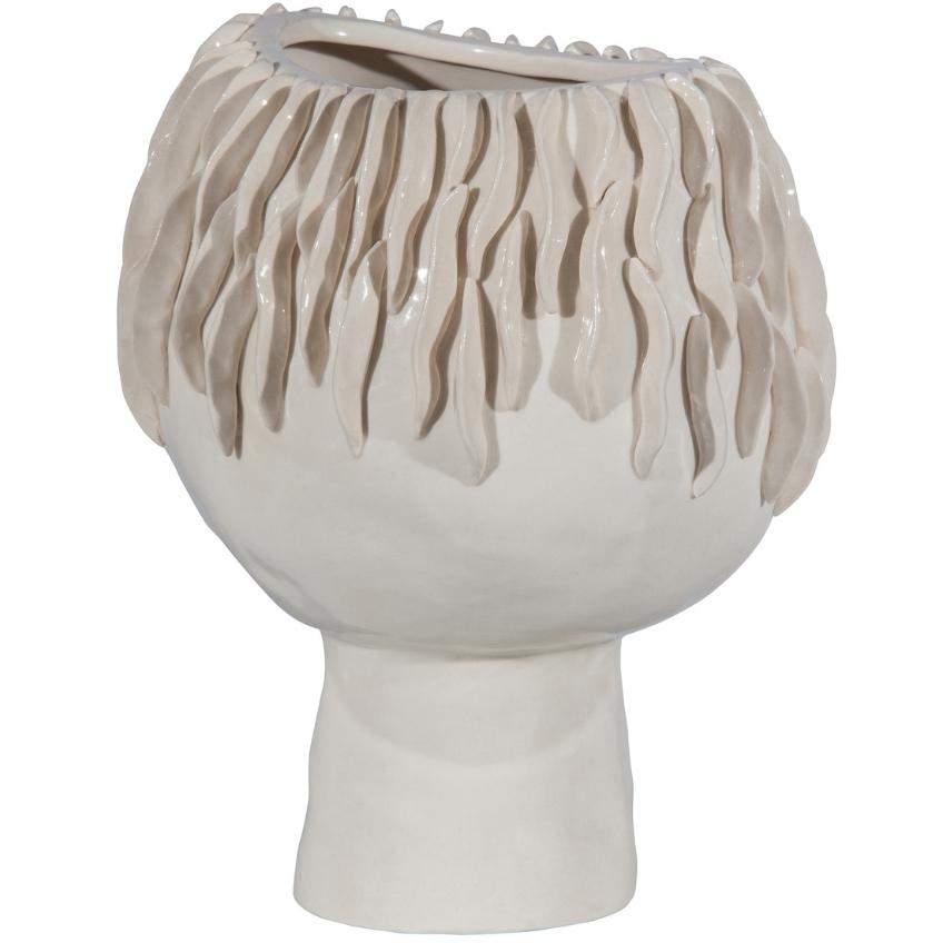 Hoorns Bílá keramická váza Sonam 22 cm Hoorns