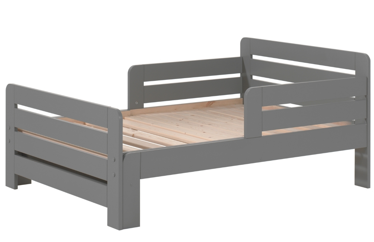 Šedá borovicová dětská rostoucí postel Vipack Jumper 90 x 140/160/200 cm Vipack