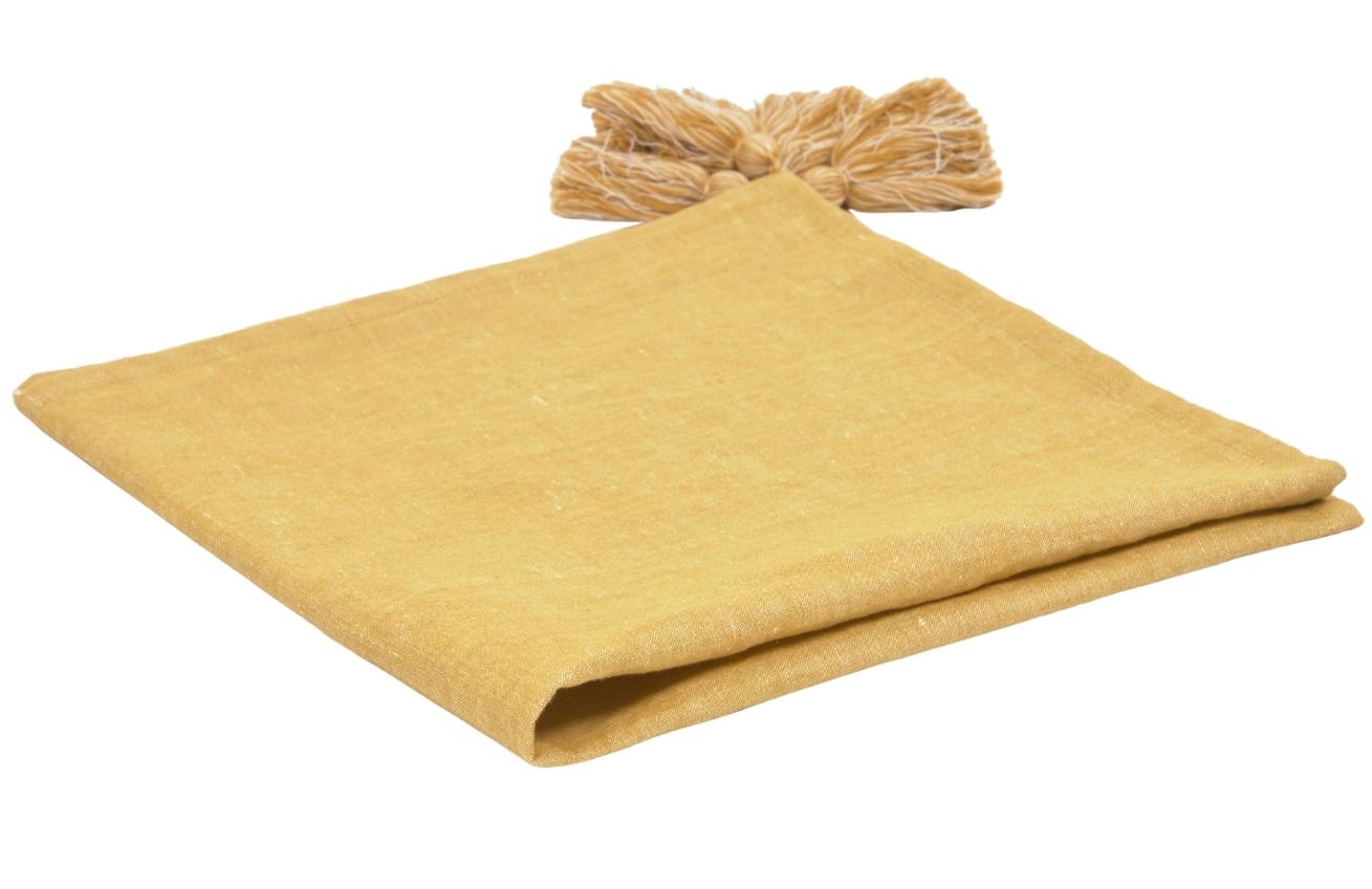 Žlutá bavlněná mušelínová deka Kave Home Eirenne 55 x 55 cm Kave Home