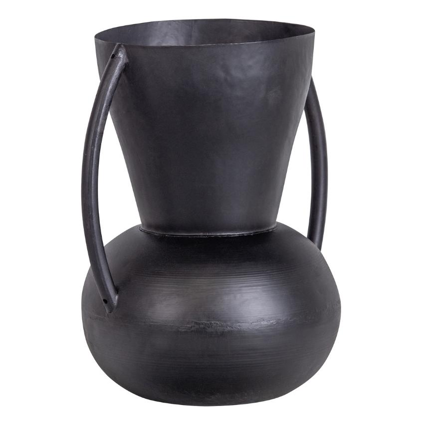 Hoorns Černá kovová váza Madai 44 cm Hoorns