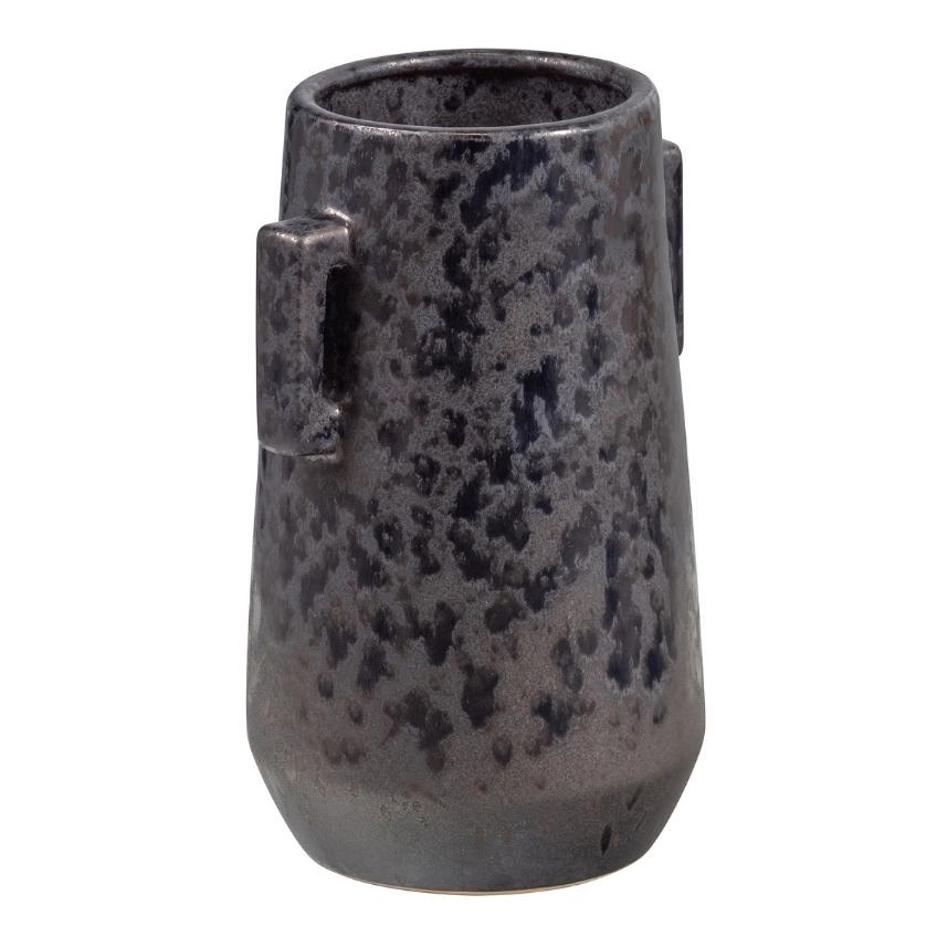 Hoorns Černá keramická váza Kay 24 cm Hoorns