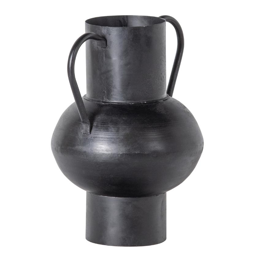 Hoorns Černá kovová váza Jankin 20 cm Hoorns