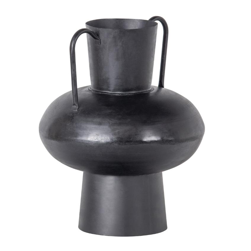 Hoorns Černá kovová váza Jankin 30 cm Hoorns
