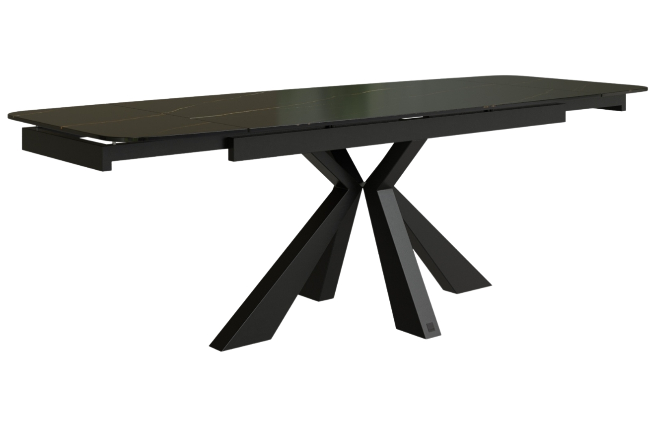 Černý skleněný rozkládací jídelní stůl Miotto Moena 160/200/240 x 76 cm Miotto