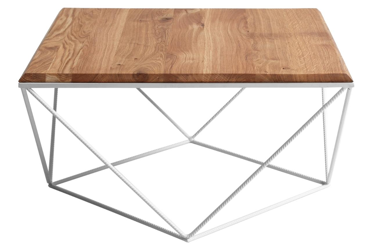 Nordic Design Dubový konferenční stolek Deryl 80 x 80 cm s bílou podnoží Nordic Design