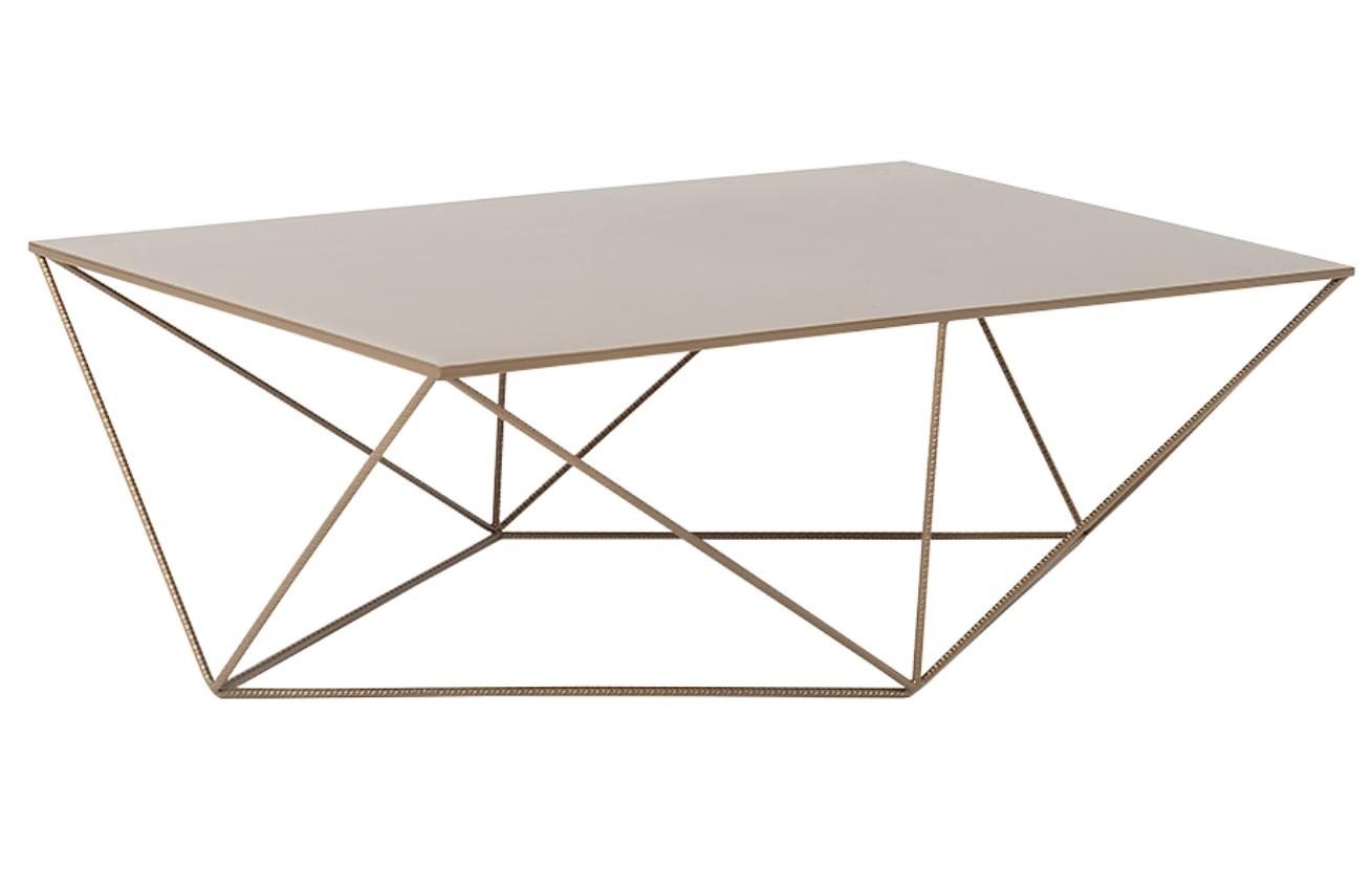 Nordic Design Zlatý kovový konferenční stolek Deryl 140 x 80 cm Nordic Design