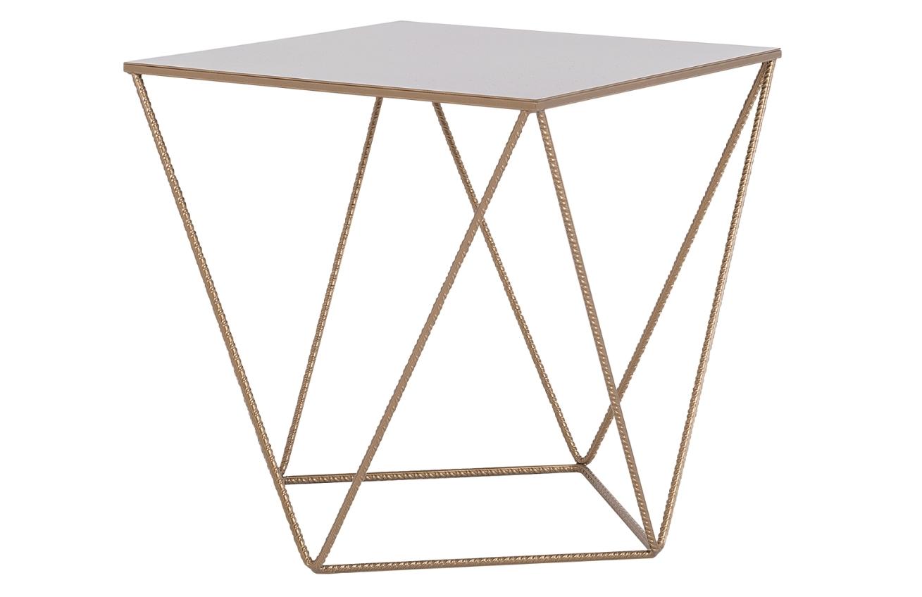 Nordic Design Zlatý kovový konferenční stolek Deryl 55 x 55 cm Nordic Design