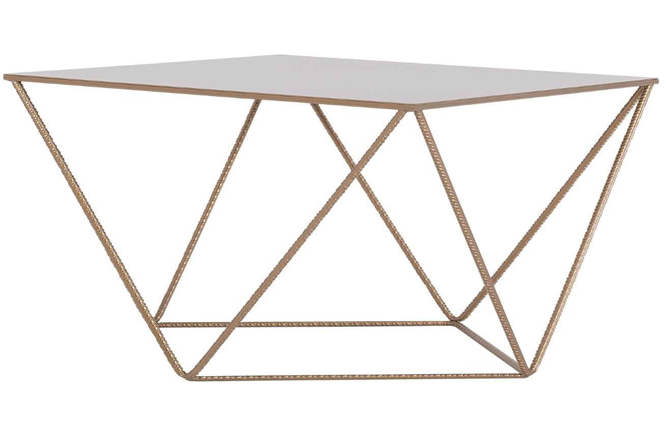 Nordic Design Zlatý kovový konferenční stolek Deryl 80 x 80 cm Nordic Design