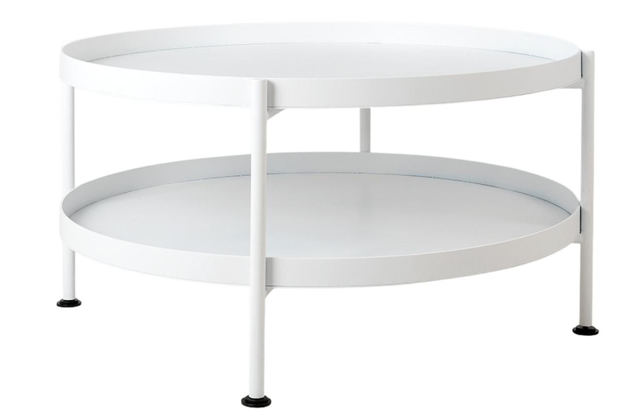 Nordic Design Bílý kovový konferenční stolek Nollan 60 cm s policí Nordic Design