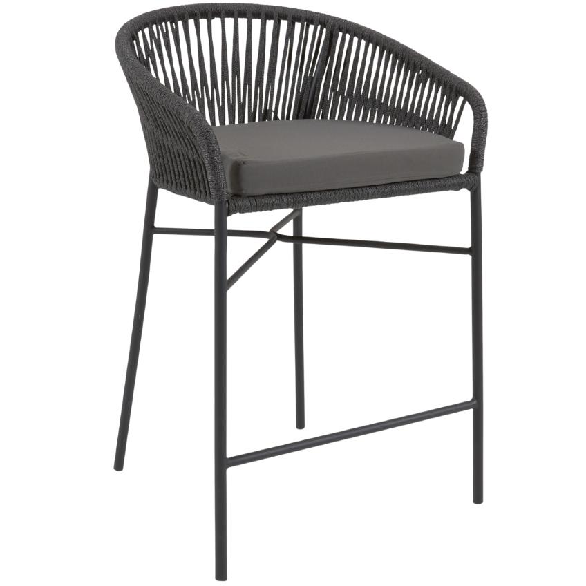 Černá pletená barová židle Kave Home Yanet 65 cm Kave Home