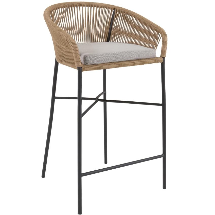 Béžová pletená barová židle Kave Home Yanet 80 cm Kave Home