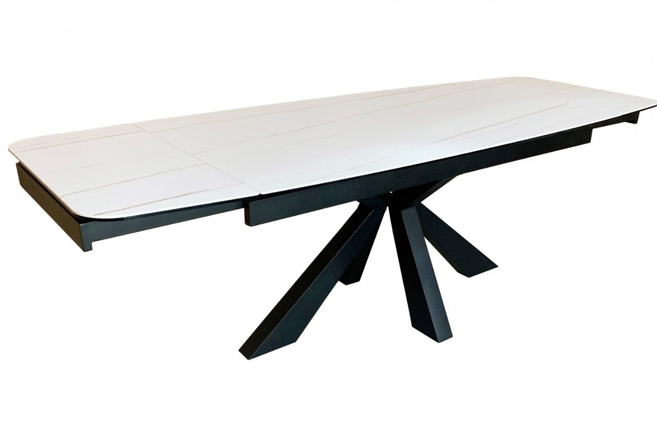 Bílý skleněný rozkládací jídelní stůl Miotto Moena 160/200/240 x 76 cm Miotto