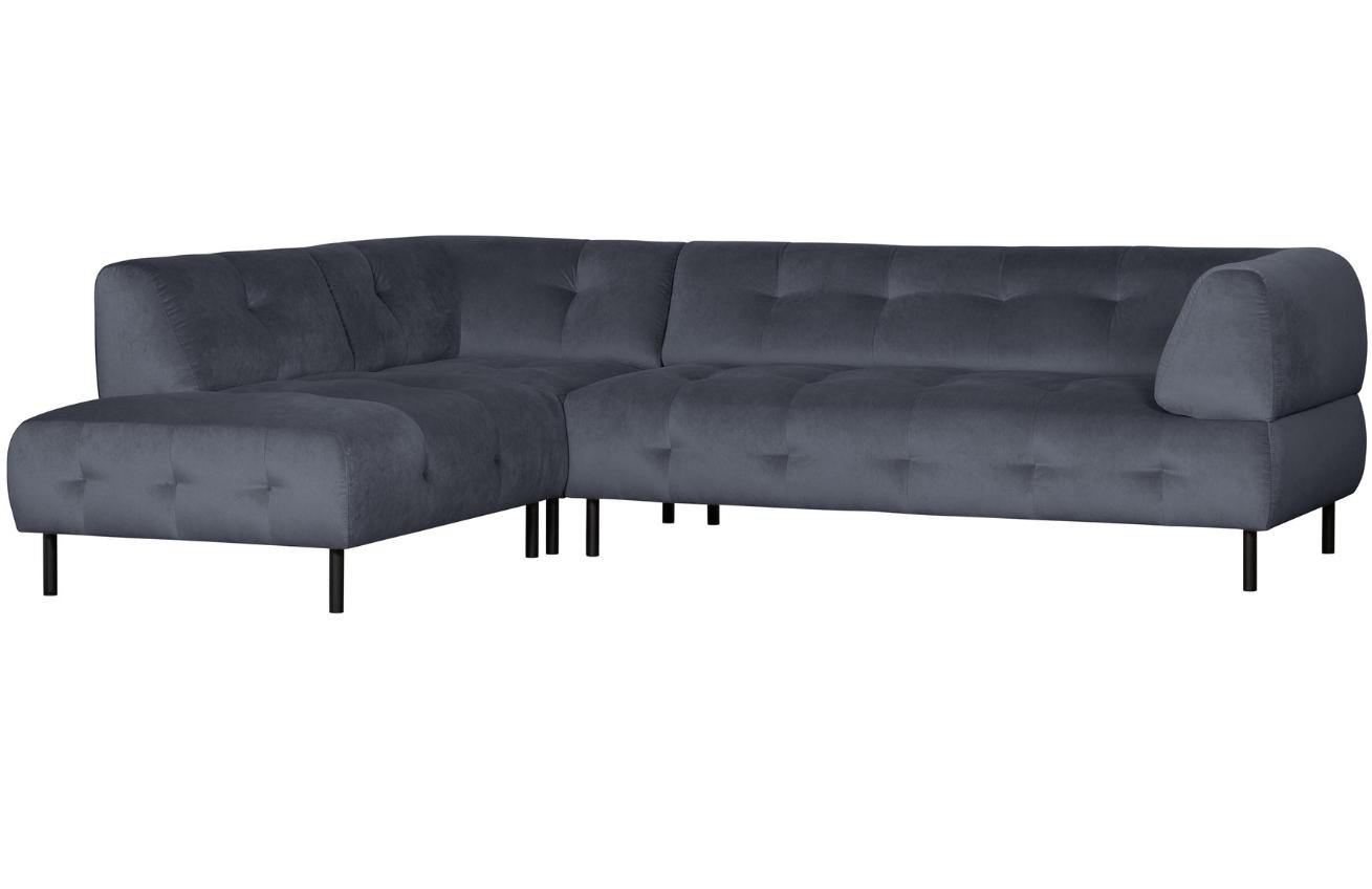 Hoorns Šedá sametová rohová pohovka Doyle 267 cm