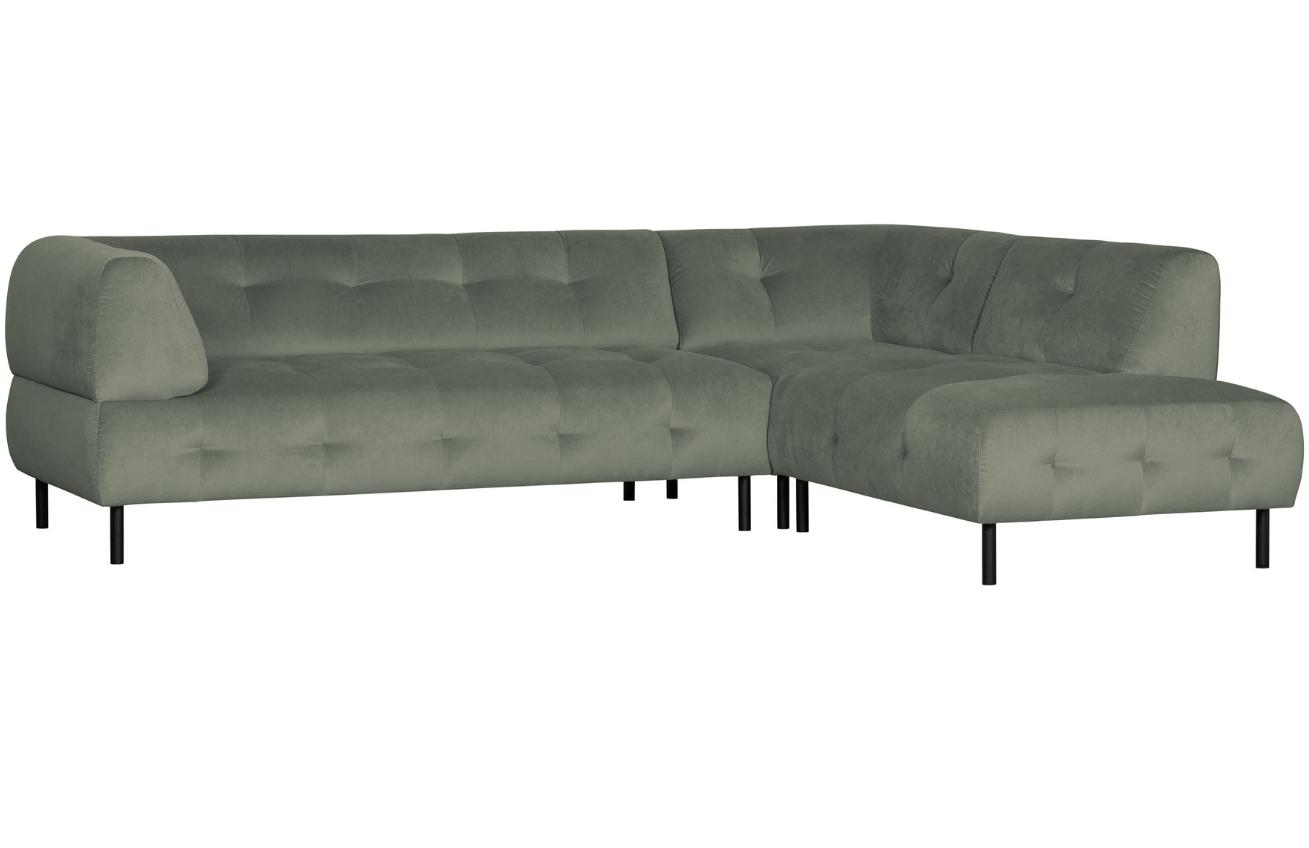 Hoorns Zelená sametová rohová pohovka Doyle 267 cm