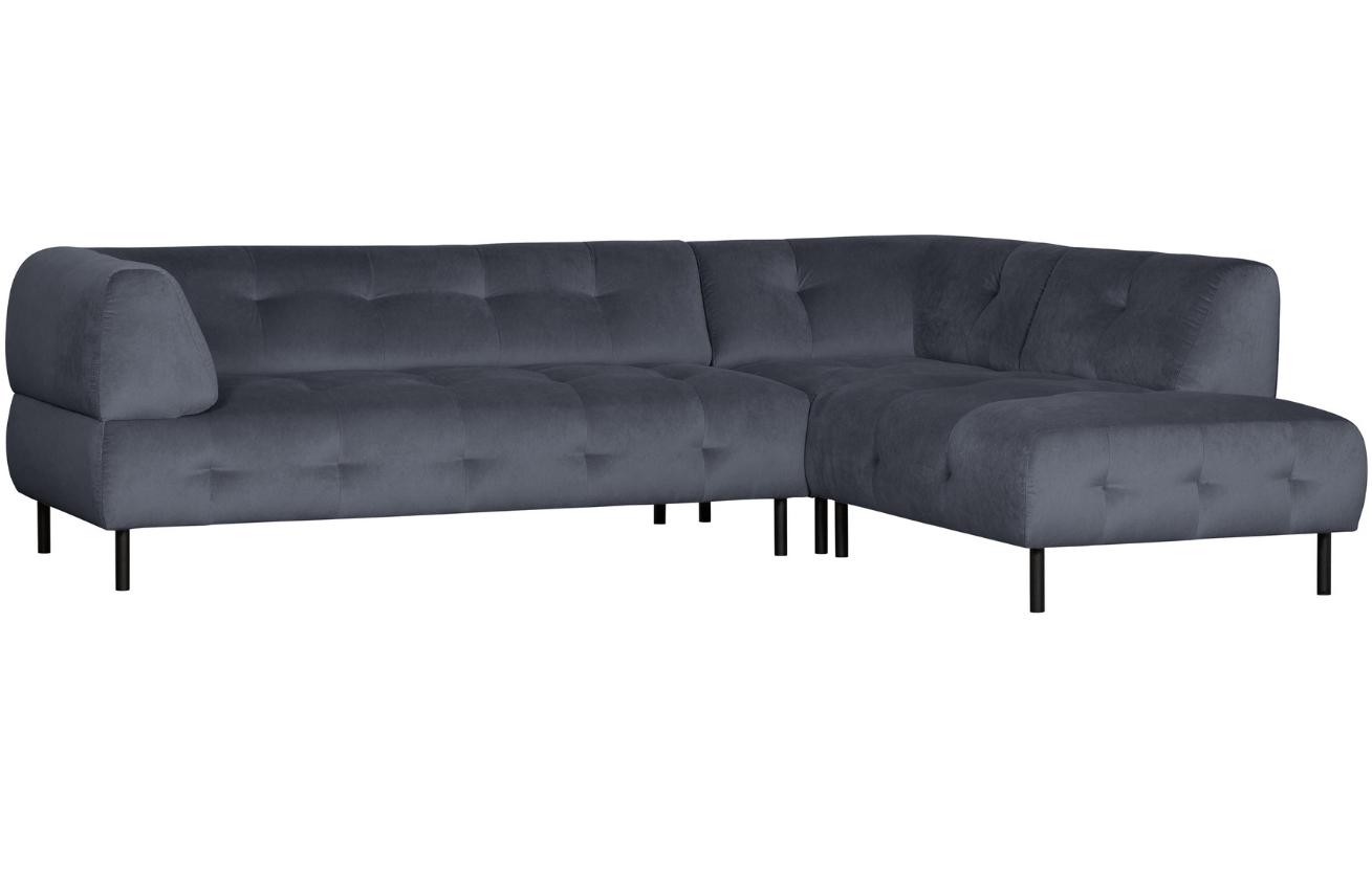 Hoorns Šedá sametová rohová pohovka Doyle 267 cm