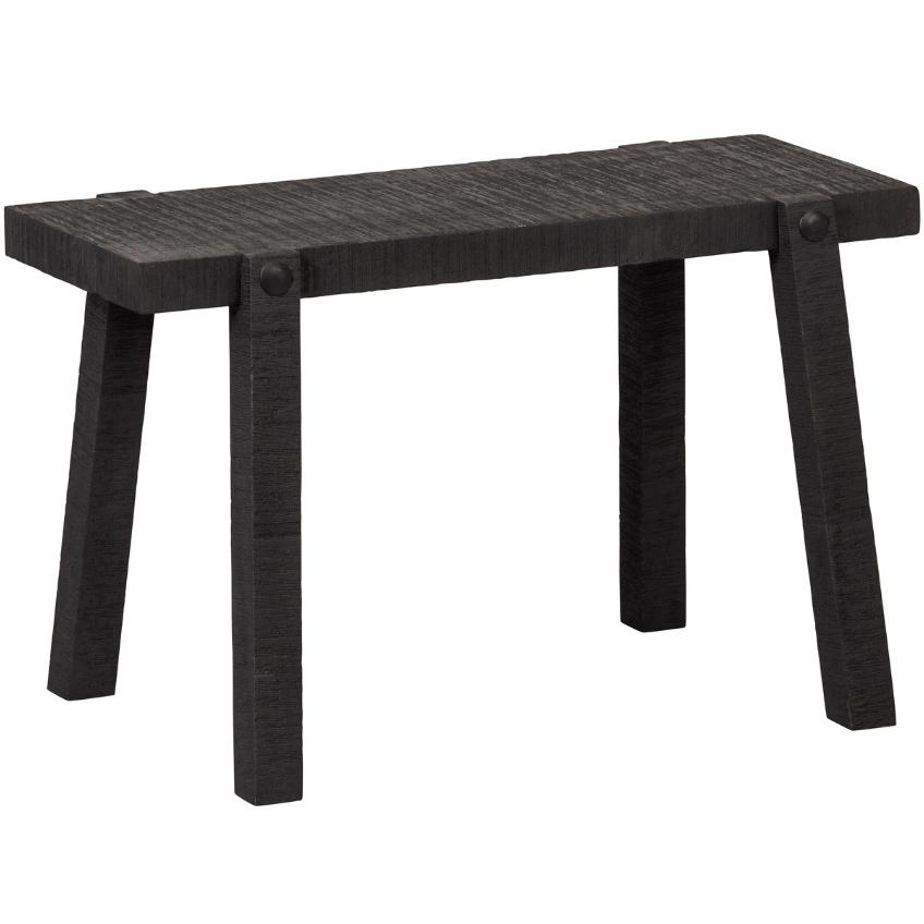 Hoorns Černý mangový odkládací stolek Lou 65 x 25 cm Hoorns